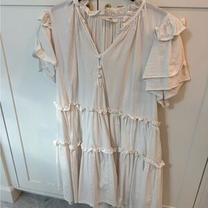 Entro White Ruffled Blouse